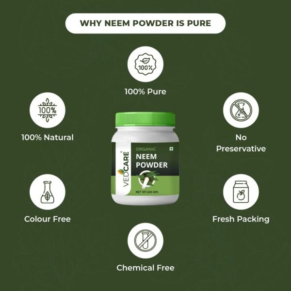 Vedcare Neem Powder For Hair Control (100% Pure & Natural), (200gm)