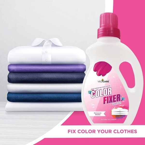 Vedcare Fabric Color Fixer Liquid for clothes, Works For Silk, Cotton, Georgette and all Fabric 500 ML